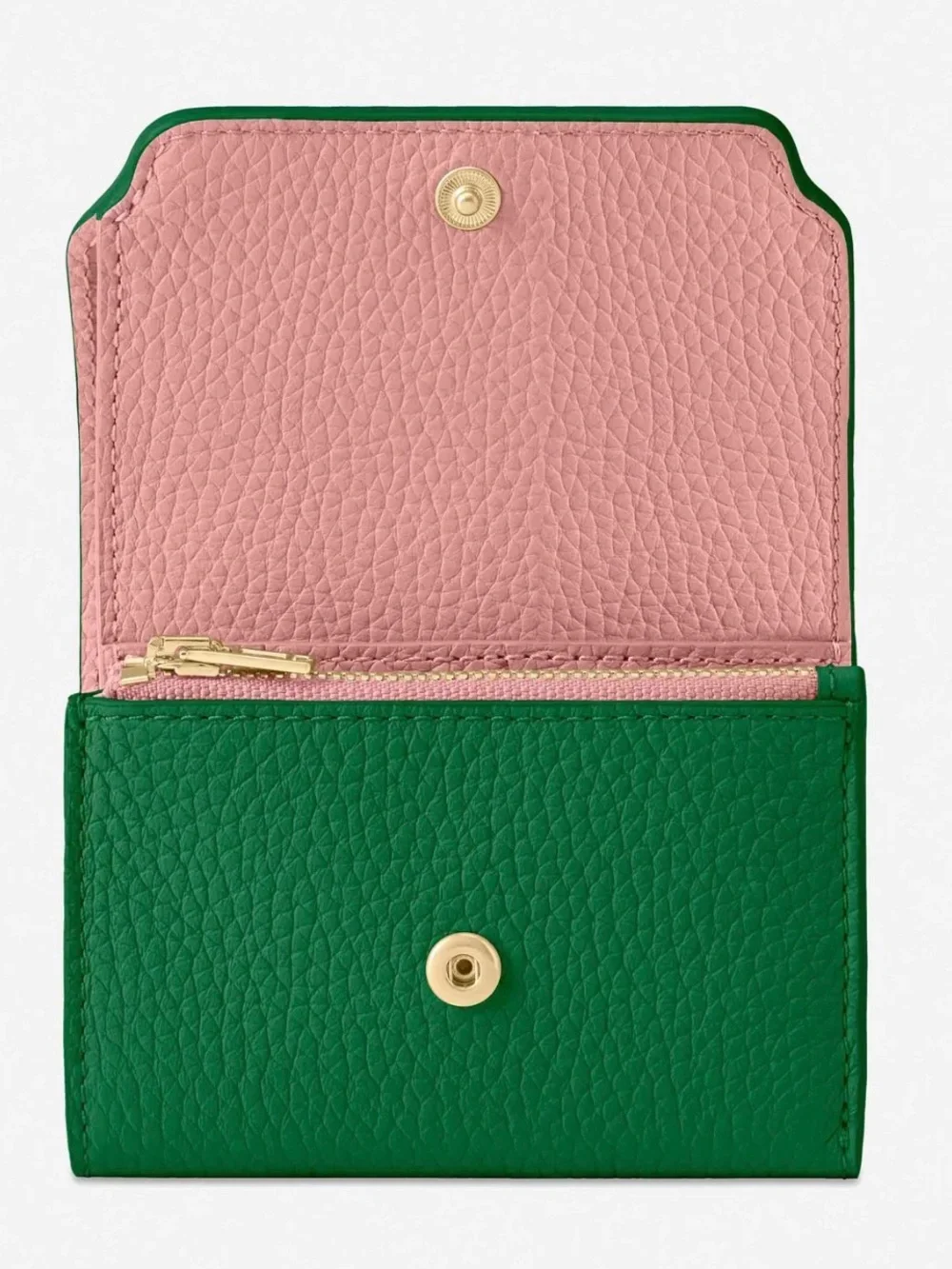 MAISON de SABRÉ Emerald Green Leather Trifold Card Wallet